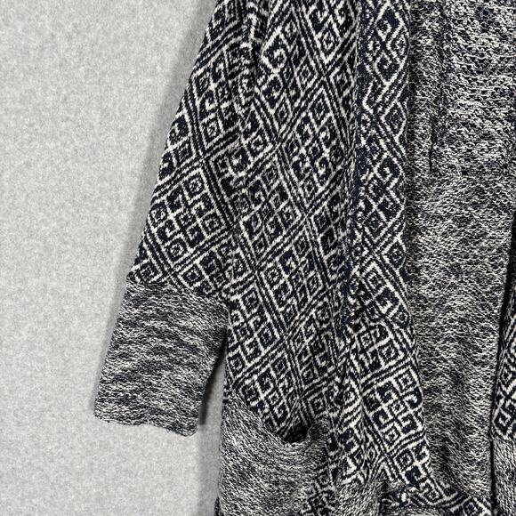 Knox Rose Cardigan Sweater Womens Large Navy Open Drape‎ Aztec Southwest Boho - Picture 4 of 13